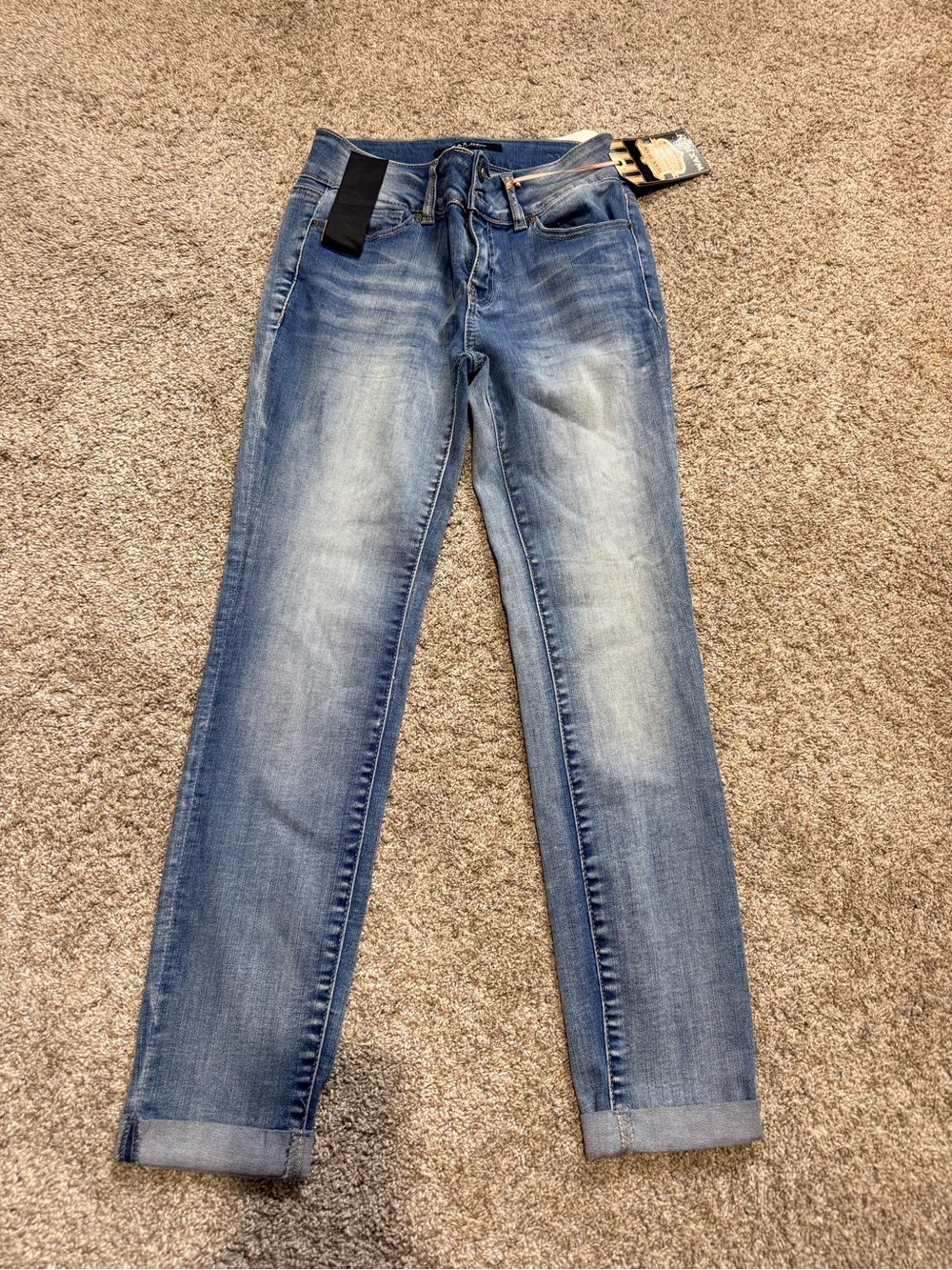 New Wax Jeans Roll Cuff Cropped Skinny Jeans With Stretch Size 5